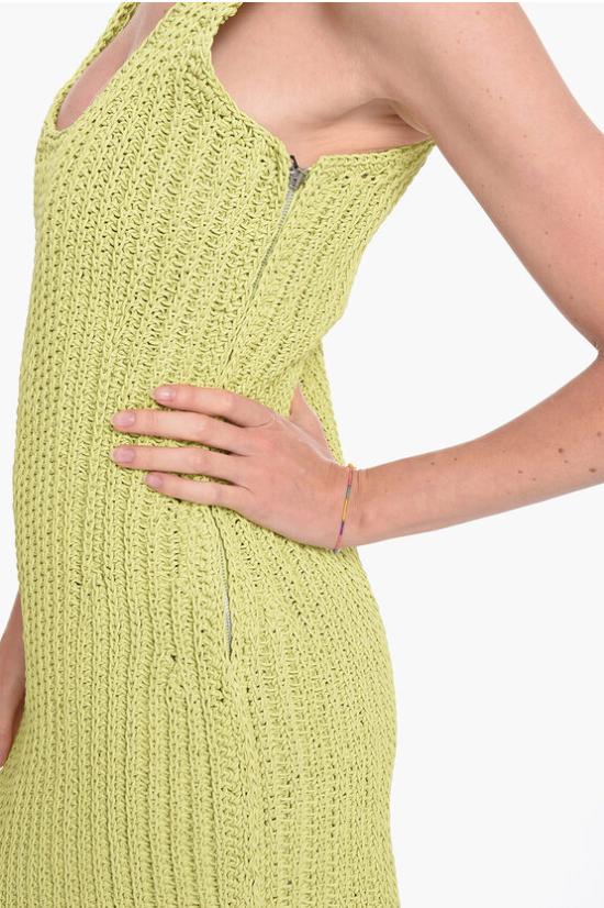  보테가베네타  니트 미디 원피스 드레스  655904V0SA03441 Green - BOTTEGA VENETA