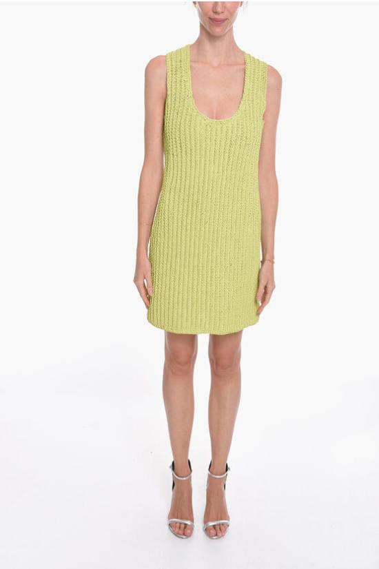  보테가베네타  니트 미디 원피스 드레스  655904V0SA03441 Green