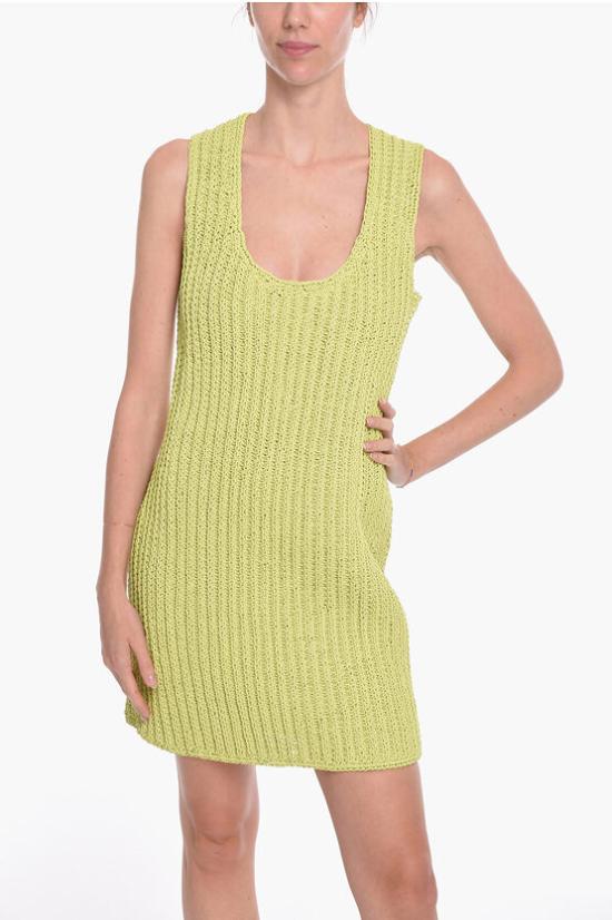  보테가베네타  니트 미디 원피스 드레스  655904V0SA03441 Green - BOTTEGA VENETA