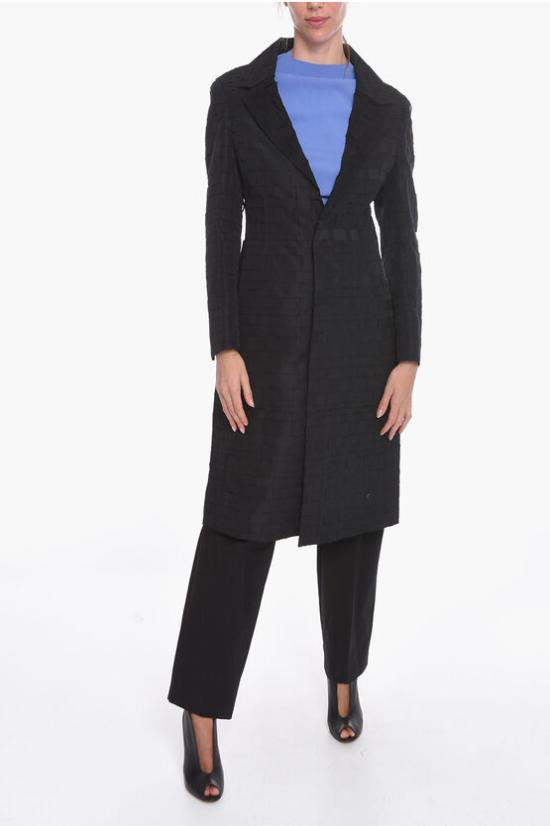  보테가베네타  실크 싱글 브레스티드 코트  592728VKCY01000 Black - BOTTEGA VENETA