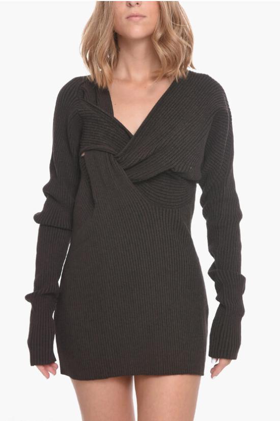  보테가베네타  니트 미니 드레스  610188VKMT02207 Brown - BOTTEGA VENETA