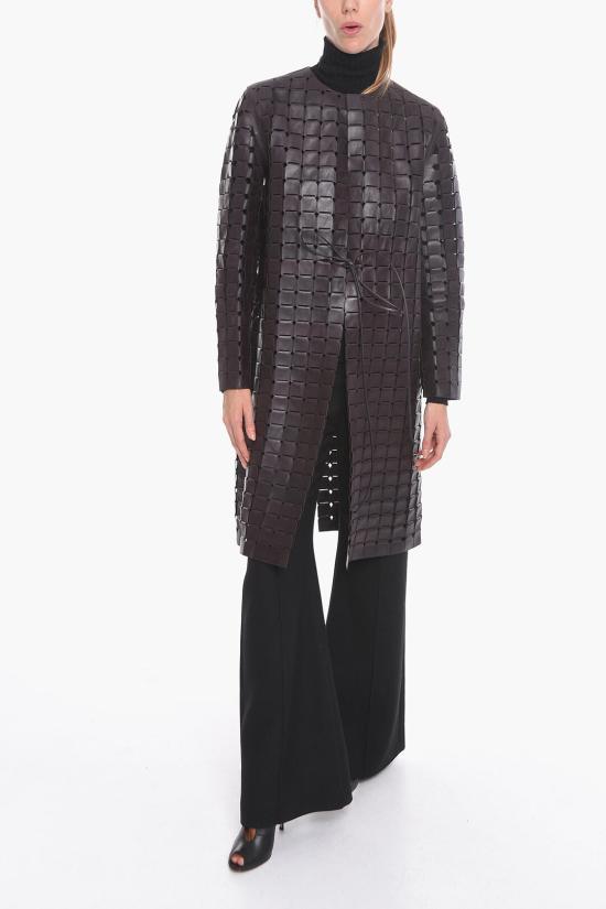  보테가베네타  드로스트링 가죽 코트 581045VF3G05001 Brown - BOTTEGA VENETA