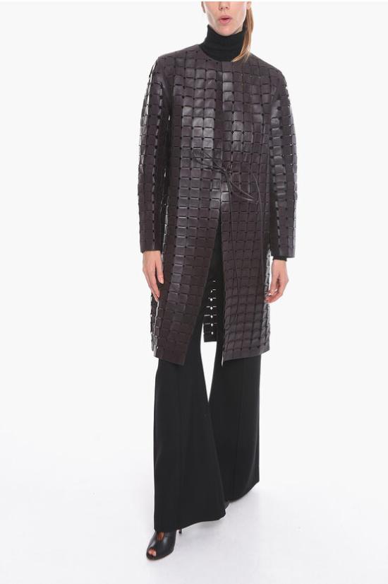  보테가베네타  드로스트링 가죽 코트  581045VF3G05001 Brown - BOTTEGA VENETA