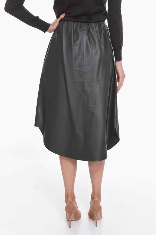  보테가베네타 집업 가죽 롱 스커트 610370VKLP01422 Anthracite - BOTTEGA VENETA