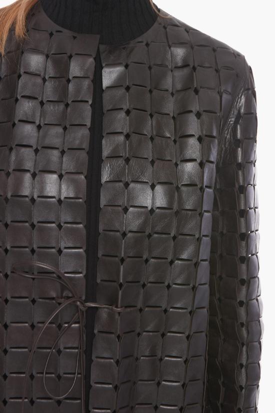  보테가베네타  드로스트링 가죽 코트 581045VF3G08812 Brown - BOTTEGA VENETA