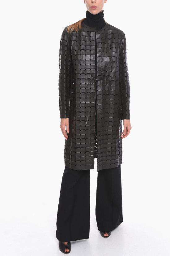  보테가베네타  드로스트링 가죽 코트 581045VF3G08812 Brown - BOTTEGA VENETA