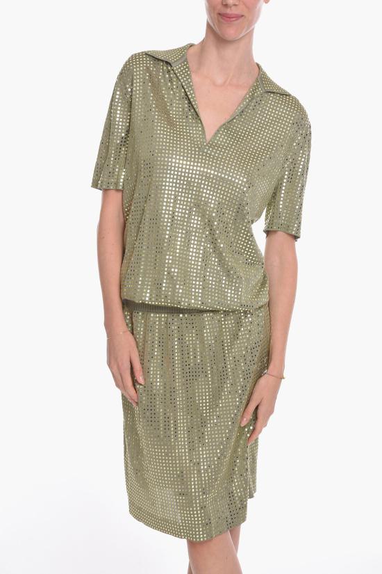  보테가베네타  스터드 미디 원피스 드레스 608929VKO102449 Green - BOTTEGA VENETA