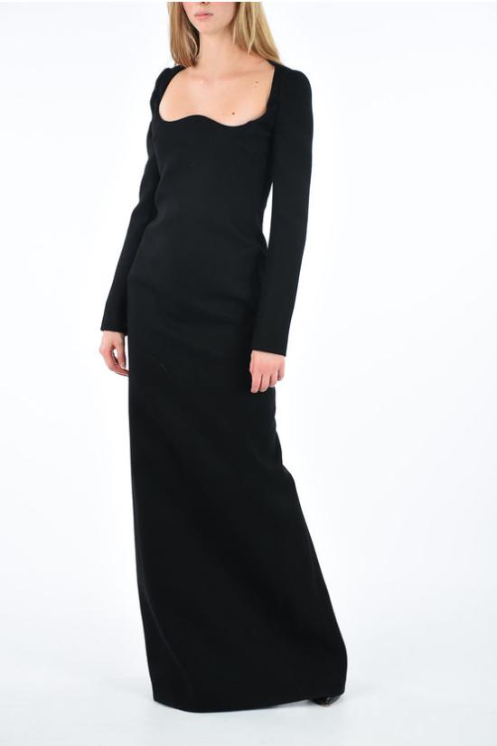  생로랑 / 여성 롱 롱 원피스 WF0 537584 Y621W 1000 Black BPG - SAINT LAURENT