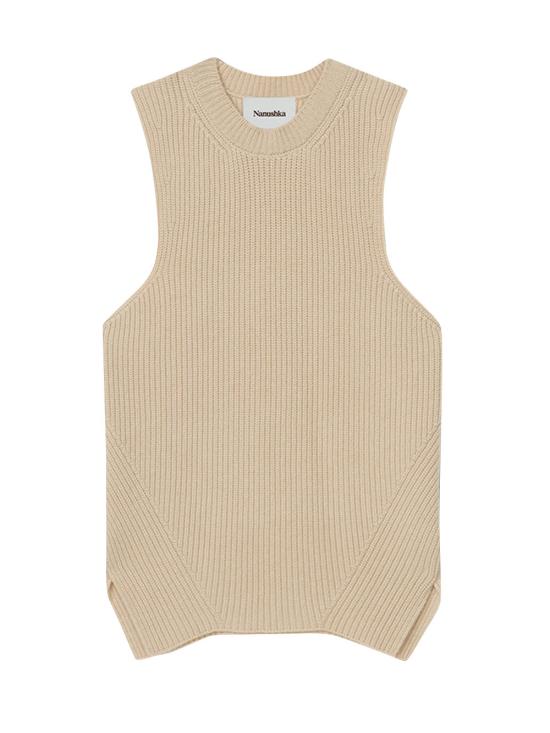  나누슈카 베스트 NW22RSSW00473 BEIGE - NANUSHKA