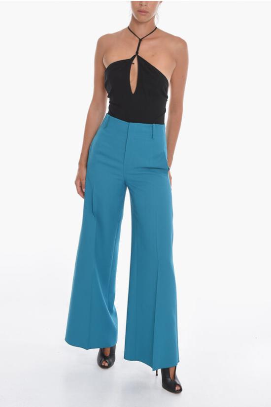  슈퍼 블론드 팔라초 팬츠 TROUSERS CPETROLIO Blue - SUPER BLOND