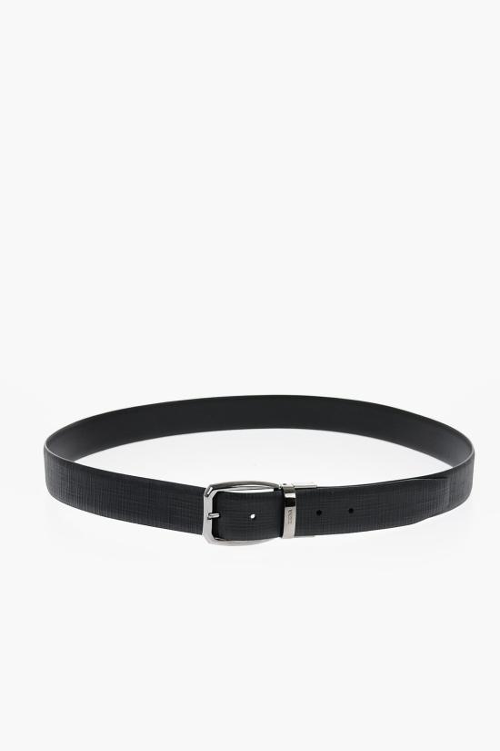  에르메네질도제냐 가죽 벨트 LHJAR B007RZ NER Black - ERMENEGILDO ZEGNA