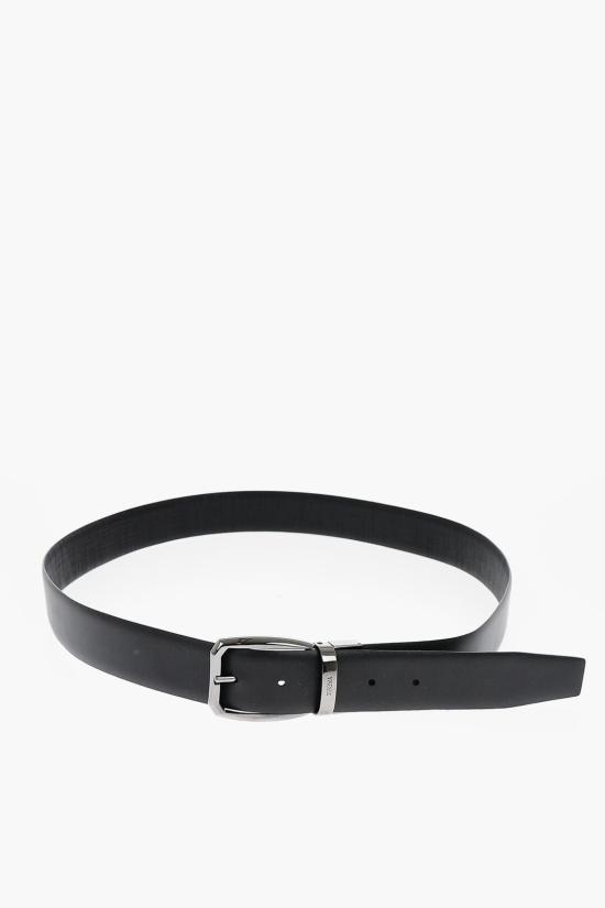  에르메네질도제냐 가죽 벨트 LHJAR B007RZ NER Black - ERMENEGILDO ZEGNA