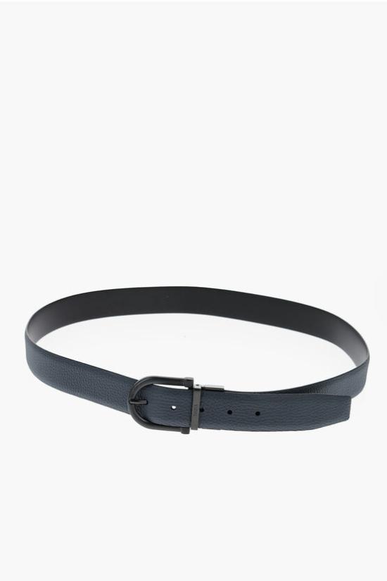  에르메네질도제냐 가죽 벨트 LHCRY B008CZ TBN Blu Nero - ERMENEGILDO ZEGNA