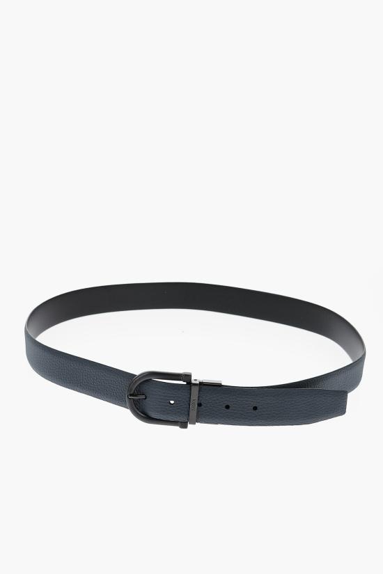  에르메네질도제냐 가죽 벨트 LHCRY B008CZ TBN Blu Nero - ERMENEGILDO ZEGNA