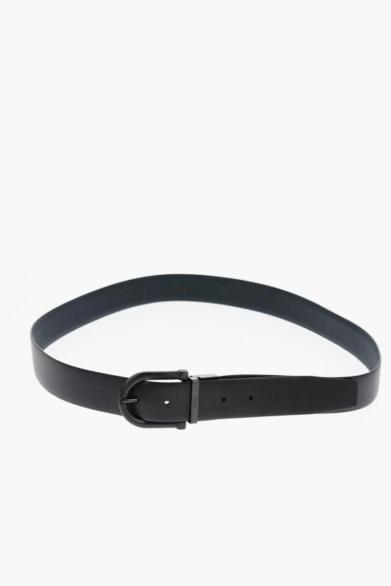 에르메네질도제냐 가죽 벨트 LHCRY B008CZ TBN Blu Nero - ERMENEGILDO ZEGNA