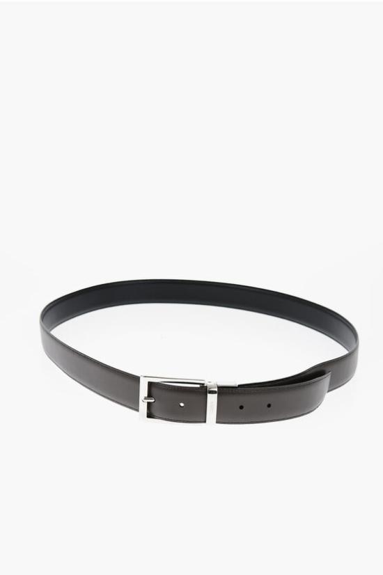  에르메네질도제냐 가죽 벨트 LHVIC B010PZ NTM Marrone Nero - ERMENEGILDO ZEGNA