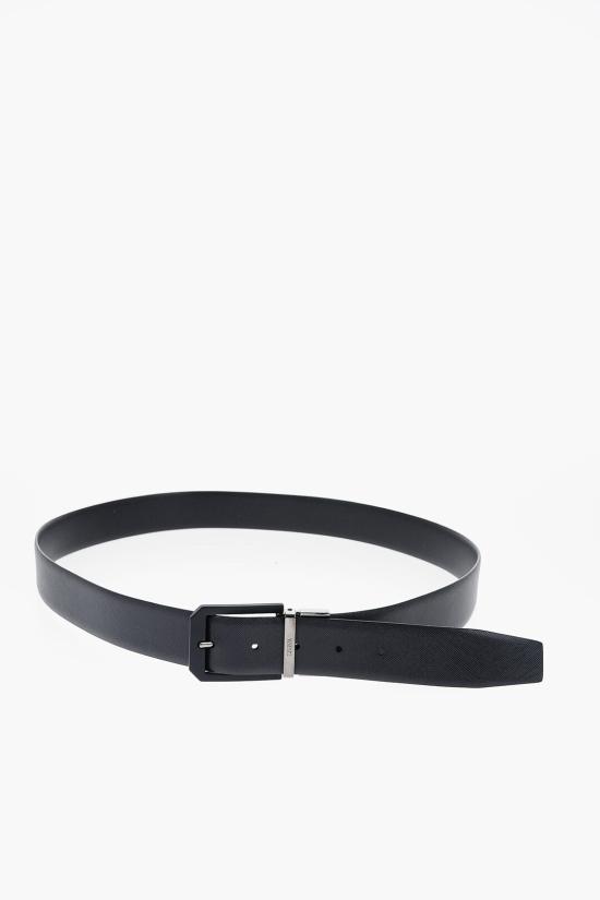  에르메네질도제냐 가죽 벨트 LHVIM B011JZ TBA Blue - ERMENEGILDO ZEGNA