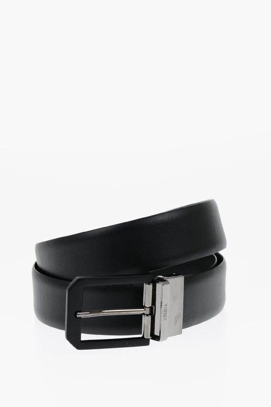  에르메네질도제냐 가죽 벨트 LHVIM B011JZ NER Black