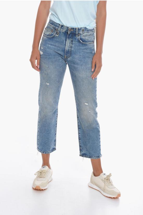  알13 / 여성 보이프렌드 데님 스트레이트 팬츠 스트레이트 팬츠 R13W5083 Light blue BPG - R13