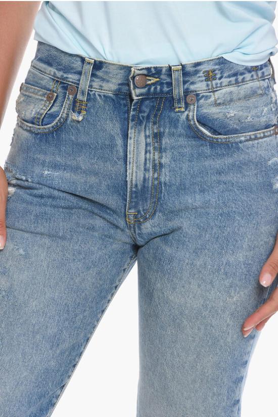  알13 / 여성 보이프렌드 데님 스트레이트 팬츠 스트레이트 팬츠 R13W5083 Light blue BPG - R13