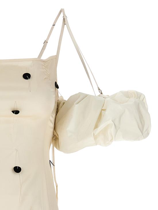  자크뮈스 미디 미디 원피스 23H233DR074OFFWHITEBLACK White Black - JACQUEMUS