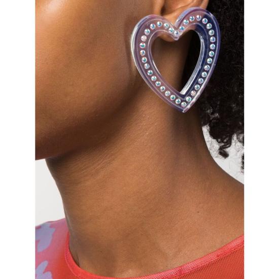  사프 사푸 이어링 BIG HEART EARRINGS TRANS NEUTRALS - SAF SAFU