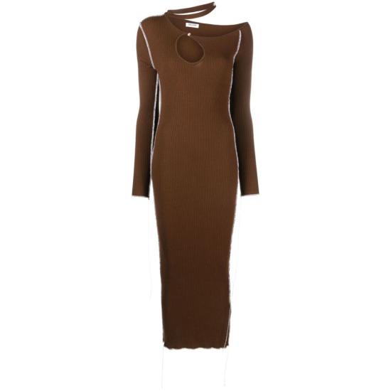 줄퍼 미디 원피스 226869 6166603 BROWN