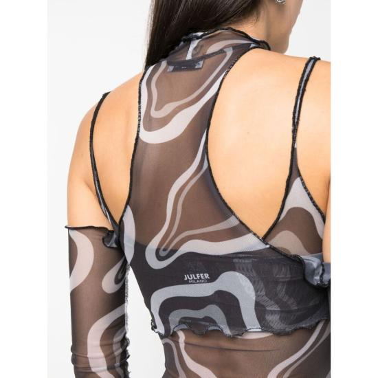  줄퍼 바디수트 티셔츠 226867 6166533 BLACK/GREY - JULFER