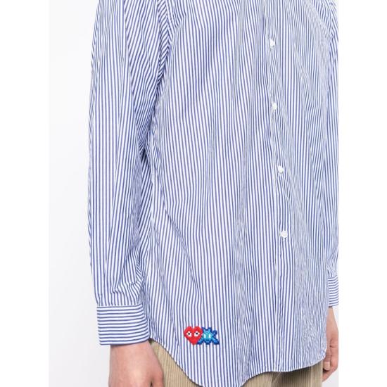  꼼데가르송 긴팔 긴팔 셔츠 P1B026 STRIP WHITE BLUE - COMME DES GARCONS