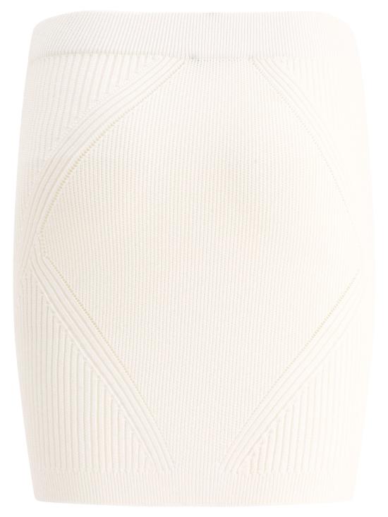  발망 숏 스커트 BF0LB194KF240FA White - BALMAIN