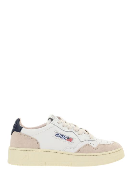 26FW 오트리 메달리스트 로우 레더 스니커즈 AULWLS28 WHTBLUE WHITE - AUTRY