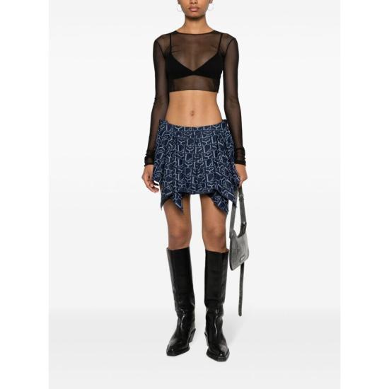  루도빅 드 생 세르넹 숏 스커트 SK003W DEN001 INDIG BLUE - LUDOVIC DE SAINT SERNIN