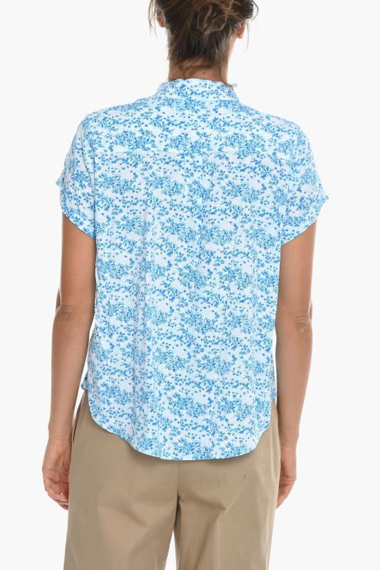  삼소앤삼소 셔츠 F19223315 0 IBIZA SEAWEED Bianco Blu - SAMSOE SAMSOE