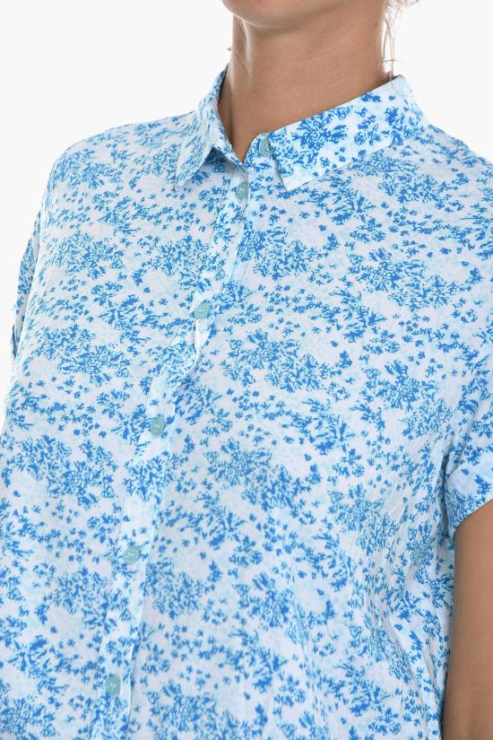  삼소앤삼소 셔츠 F19223315 0 IBIZA SEAWEED Bianco Blu - SAMSOE SAMSOE