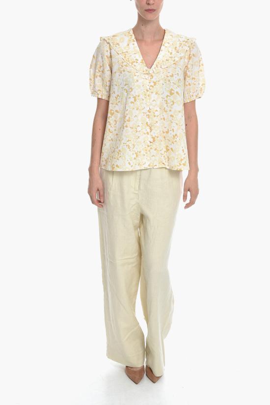  삼소앤삼소 블라우스 F22200130 0 DESERT FLOWER Bianco Marrone - SAMSOE SAMSOE