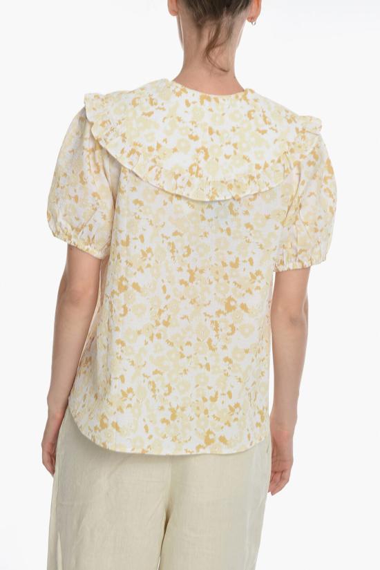  삼소앤삼소 블라우스 F22200130 0 DESERT FLOWER Bianco Marrone - SAMSOE SAMSOE