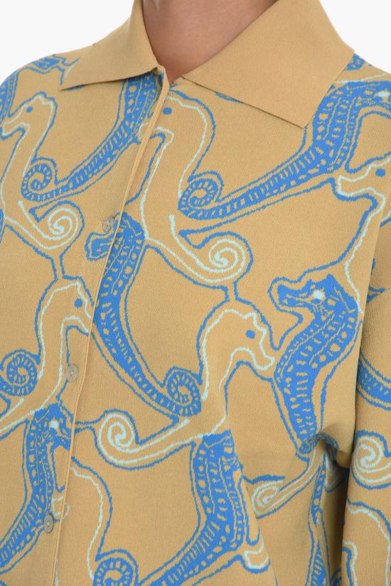  삼소앤삼소 셔츠 F22200058 0 AQUA SEAHORSE Beige Blu - SAMSOE SAMSOE