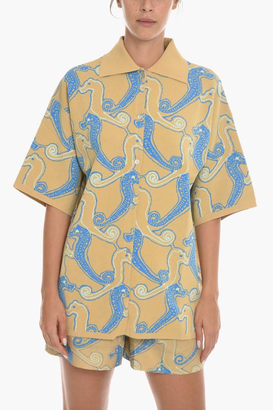  삼소앤삼소 셔츠 F22200058 0 AQUA SEAHORSE Beige Blu