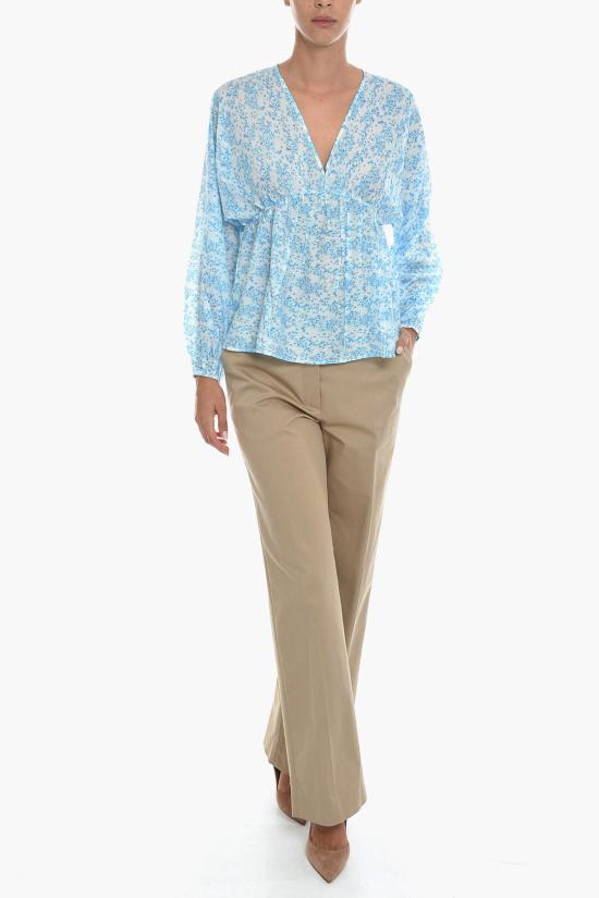  삼소앤삼소 블라우스 F22200123 0 IBIZA SEAWEED Light blue - SAMSOE SAMSOE