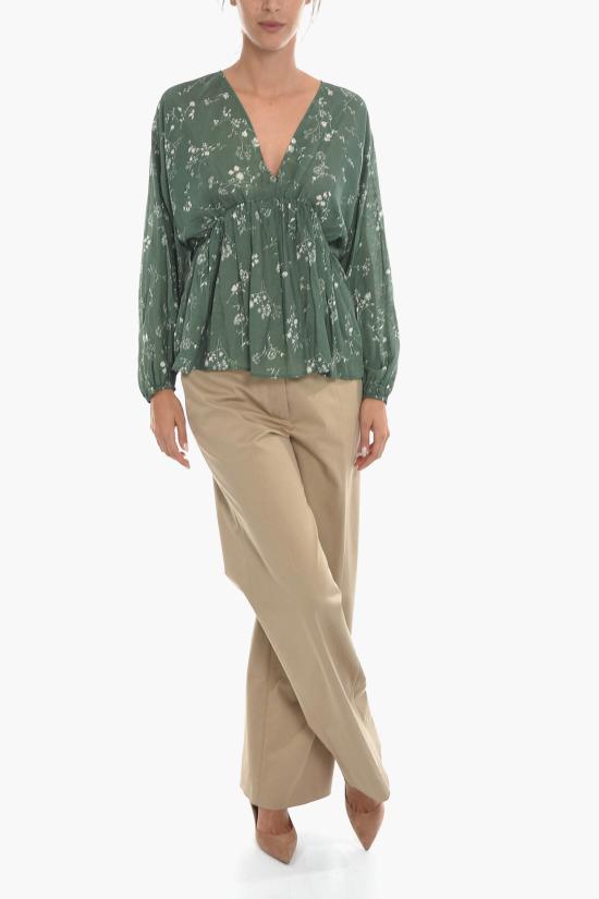  삼소앤삼소 블라우스 F22200123 0 GARDEN LACE Green - SAMSOE SAMSOE