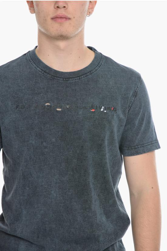  디젤 반팔 티셔츠 A06515 0DGAF 8MU Blue - DIESEL