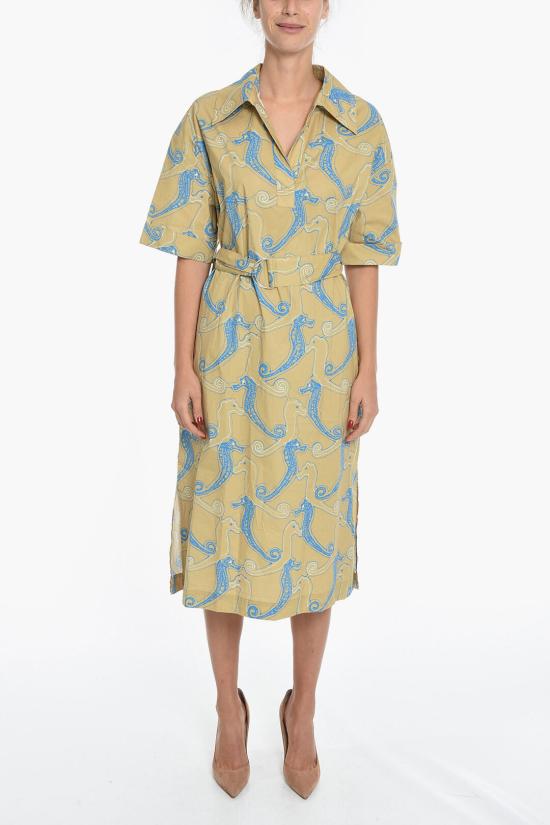  삼소앤삼소 롱 원피스 F22200106 0 AQUA SEAHORSE Blu, Marrone