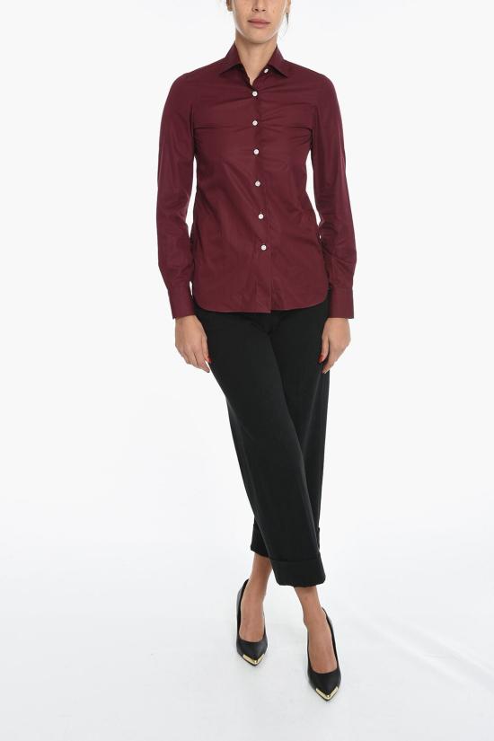  피나모레 셔츠 IV13PD LI D140001C0147BT121 Burgundy - FINAMORE