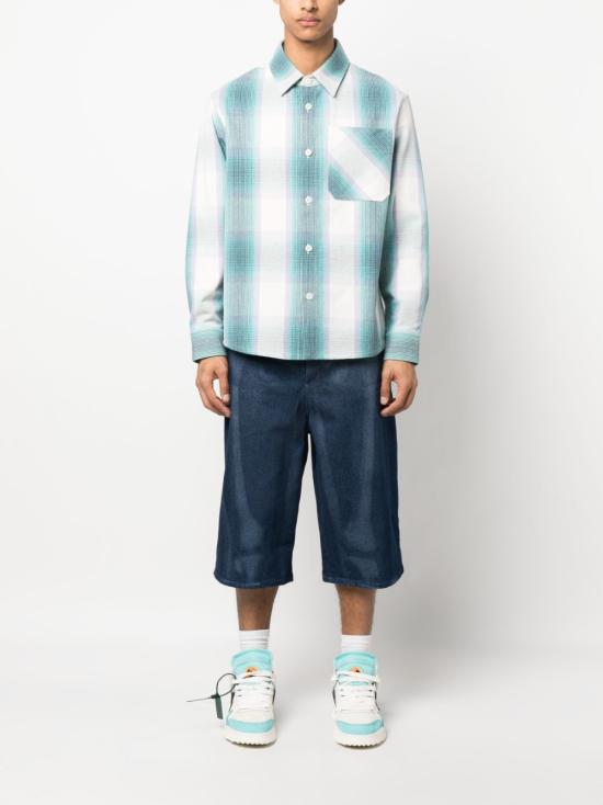  오프화이트 데님 숏팬츠 OMYC016S23DEN001 BLUE NO - OFF WHITE