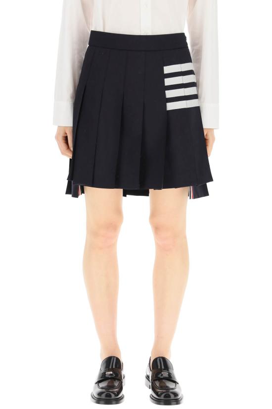 27SS 톰브라운 플레인 위브 미니 플리츠 4바 스커트 FGC402V06146 415 BLUE - THOM BROWNE