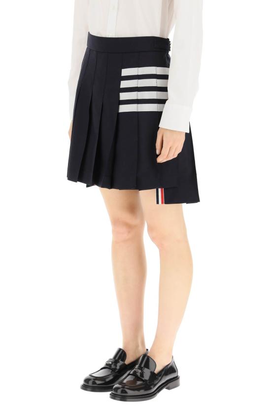 27SS 톰브라운 플레인 위브 미니 플리츠 4바 스커트 FGC402V06146 415 BLUE - THOM BROWNE