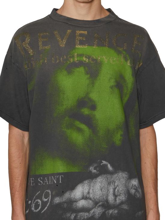 24FW 세인트 미카엘 반팔 티셔츠 GSMS230000009 Grey - SAINT MXXXXXX