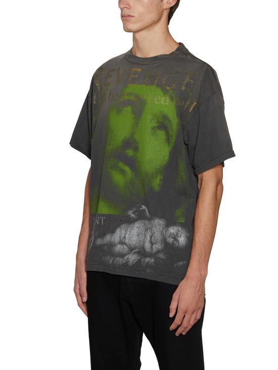 24FW 세인트 미카엘 반팔 티셔츠 GSMS230000009 Grey - SAINT MXXXXXX