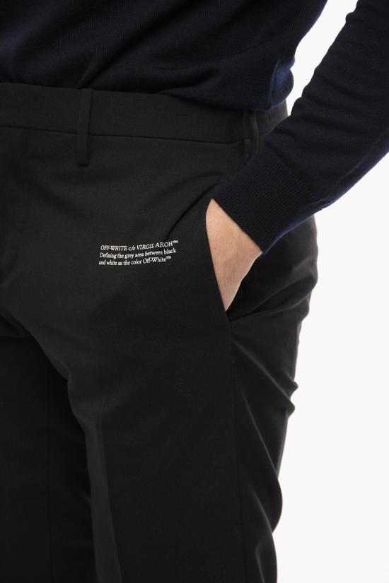  오프화이트 스트레이트 팬츠 OMCA211C99FAB001 1001 Nero Bianco e - OFF WHITE