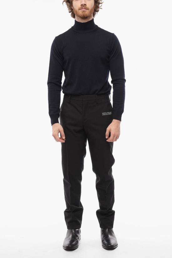  오프화이트 스트레이트 팬츠 OMCA211C99FAB001 1001 Nero Bianco e - OFF WHITE